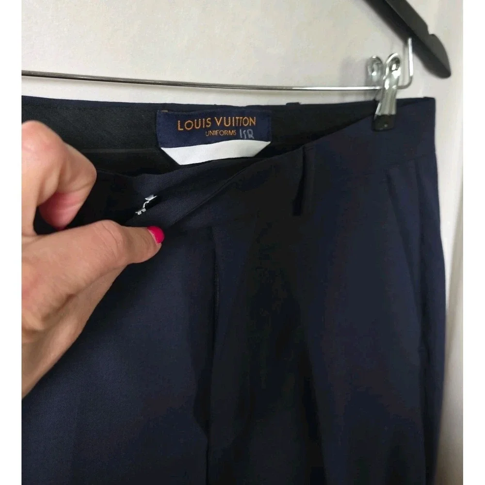 Louis Vuitton Rare Uniform Mens Navy Slim Unhemmed Trousers Size EU 44/US 28 NWT